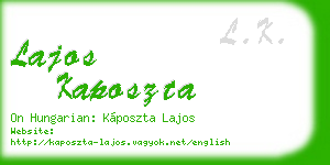 lajos kaposzta business card